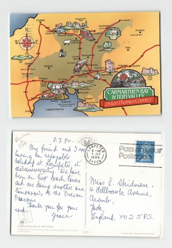 Postcard carmarthen bay and - postcard,