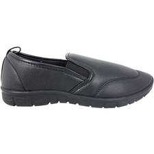 womens pumps work casual ladies low wedge gusset slip on trainers shoes nurse