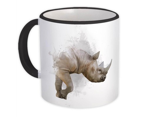 Gift mug rhino watercolor - gift,