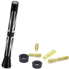 Union Jack Antenna UK Radio Black Mini Short Rod Car Roof Car FM AM Universal