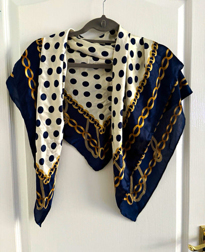 Navy white gold polka - polka, dot