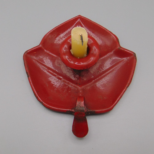 Vintage red enamel leaf - red,