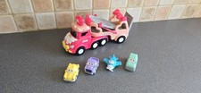 Pink Carrier Car Toy w/Lights&Sounds,Friction Powered,Transport Truck,Car Toy