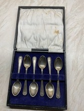 E P N S Vintage  Tea Spoons Set of 6 Boxed Good Used Condition
