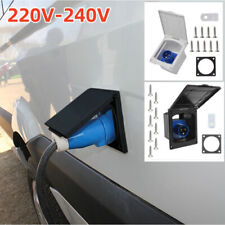 Caravan Mains Hook Up Inlet Socket White/Black 220-240V Camper Motorhome Van