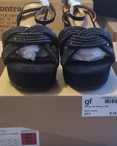Women black suede strappy - women's,