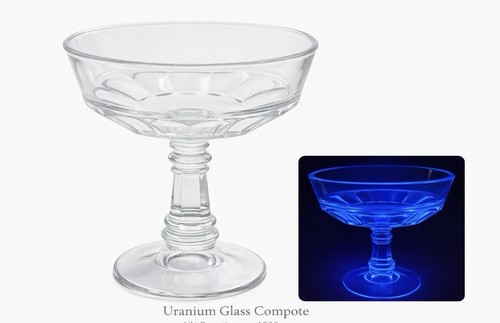 Vintage uranium glass - glass, compote