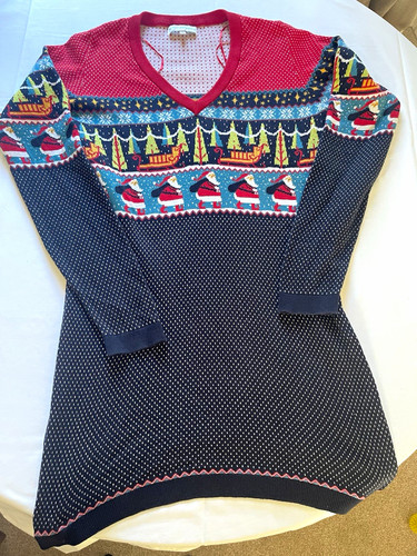 Next navy red knit fair - red,