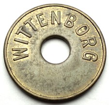 DENMARK WITTENBORG Vending Machine Token 21.5mm 3.4g Brass.  OO8.3