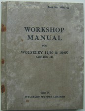 Wolseley 14/60 & 18/85 Series III Original Workshop Manual Book No. WM/102