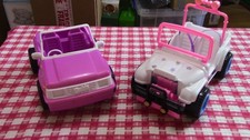 Vintage Mattel Barbie Jeep 1987 and sports car 1994
