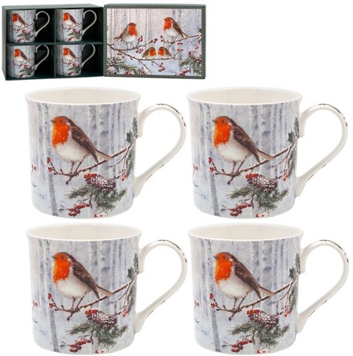 Christmas robins mug - christmas, set
