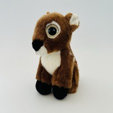 Petjes World Soft Toy Cuddly Plush Big Eyes Deer Fawn Stuffed Animal USED 19cm