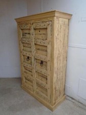 A Handmade Indian Mango & Teak Painted Yellow 2 Door Storage / Kitchen Cupboard