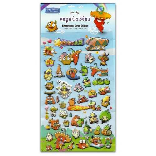 Cute vegetable family stickers - family,