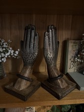 Wood And Metal Hand Bookends