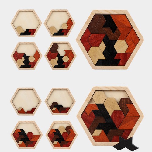 16pcs wooden puzzle - puzzle, shape