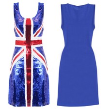 LADIES UNION JACK SEQUIN DRESS