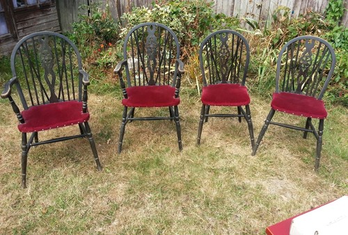 Four antique windsor wheelback - antique,