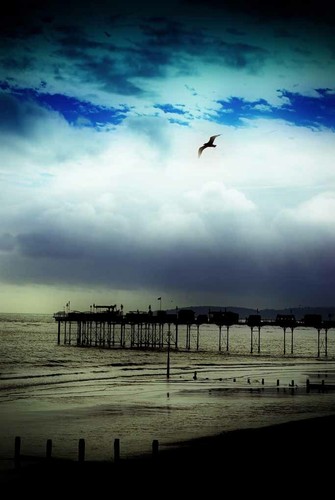Teignmouth pier and beach - and,