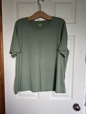 Marks and Spencer Women's Khaki Green T Shirt Size 18 Short Sleeve Round Neck