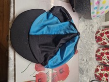 Blue And Black Riding Hat Cover Hat Silk