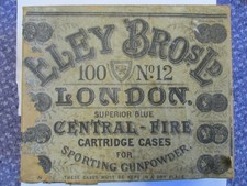 empty vintage 2 piece 100 12g cartridge box shell  eley kynoch nobel