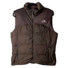The North Face 700 Nuptse Brown Down Puffer Gilet Vest Women's Size Large L