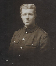 WW1 Photo Postcard Handsome British Soldier Military War Studio Portrait