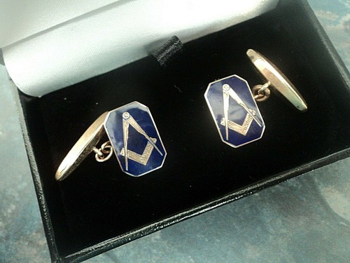 9ct gold masonic - 9ct, cufflinks