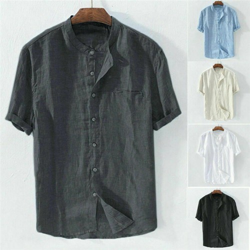 Men grandad linen short - grandad,