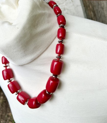 Statement chunky red bead - m&s,