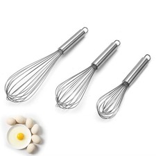 Stainless Steel Hand Whisk Mixer Balloon Egg Milk Beater Kitchen Cooking UK Tool