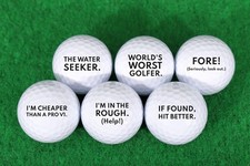 Loser Novelty Golf Balls - Perfect Funny Prank Gift for Golfers - Pack of 6