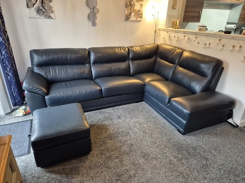 Leather shaped sofa - leather, l