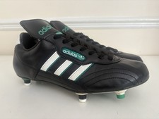 Men’s Vintage 80s Adidas Scarpe Calcio Football Boots Black Leather Size UK 7