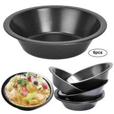 6 Pack Pie Dishes Quiche Pie Tart Tins Mini Individual Round Non-Stick Pie Tins
