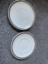 2 Losol Ware 19cm Small Plates. White With Gold Design,