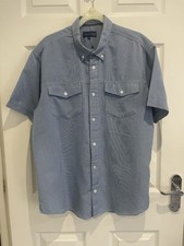 Brand New Men’s Size Medium Blue Check Short Sleeve Shirt By Lincoln