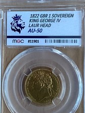 GEORGE 1V SOVEREIGN 1822 MGC grade AU50