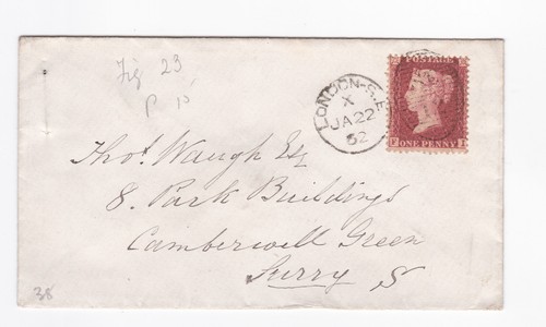 1862 fine penny red - 1862, 1d