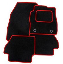 Ford Fiesta mk8 (11-17) Tailored Black + RED TRIM Car Floor Mats Carpets + Clips