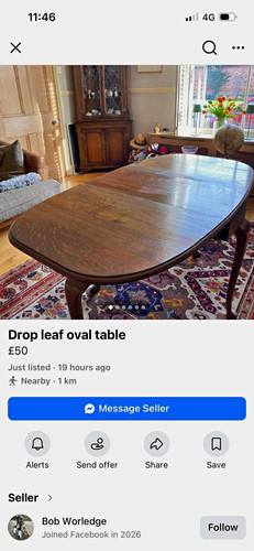 Vintage oak drop leaf - oak,