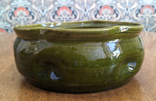 Victorian Arts & Crafts Green Majolica Ceramic Planter Jardiniere Pot Antique