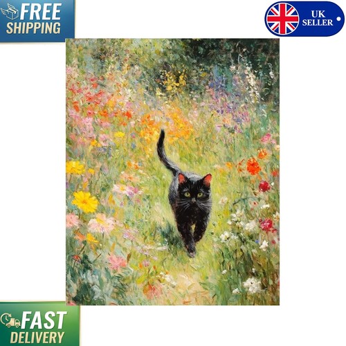 Floral cat paint - floral, numbers