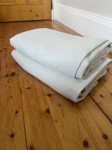 Pair thick lined linen blend - pair,