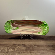 Vintage Majolica Celery Dish Royal Winton Grimwades Glazed Platter 1930s England