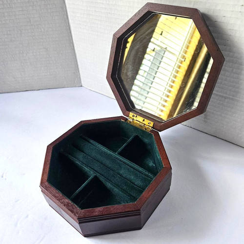 Vintage mahogany wood octagon - vintage,