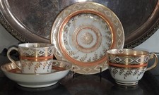 Rare Georgian Pinxton or Worcester Tea & Coffee Cups,with Saucer & Side Plate