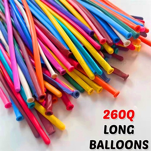 100 long plain balloons - long,